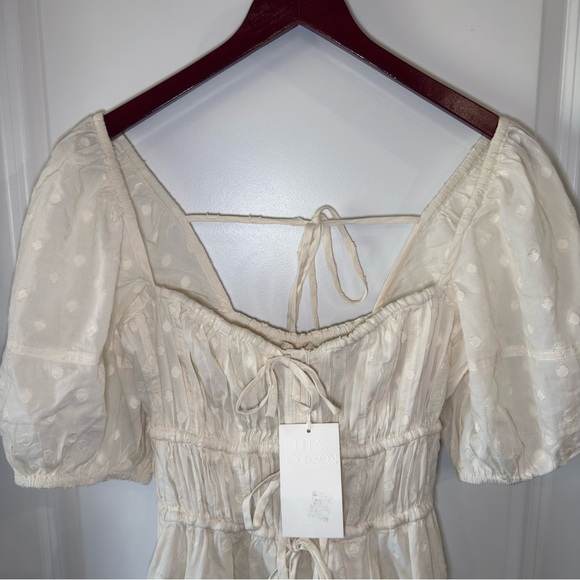 Ulla Johnson Palma Crochet Trimmed Fil Coupe Cotton Midi Dress in Pristine - Picture 6 of 16